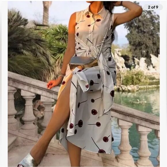 Zara Lollipop Printed Poplin Shirtdress ZW Collection 2024 XS NWT - Picture 2 of 16